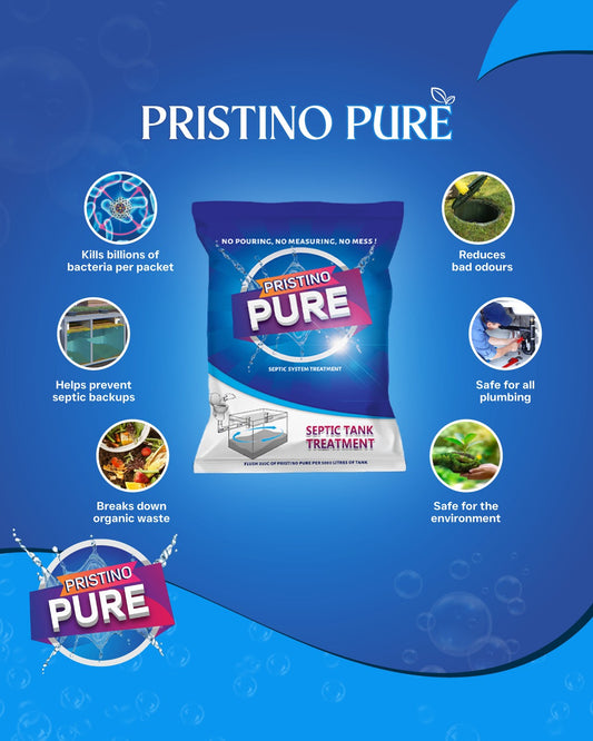 Pristino Pure Combo Pack — Septic Tank Cleaner Powder(500G) + Toilet Foam Cleaner (4 x 150g)