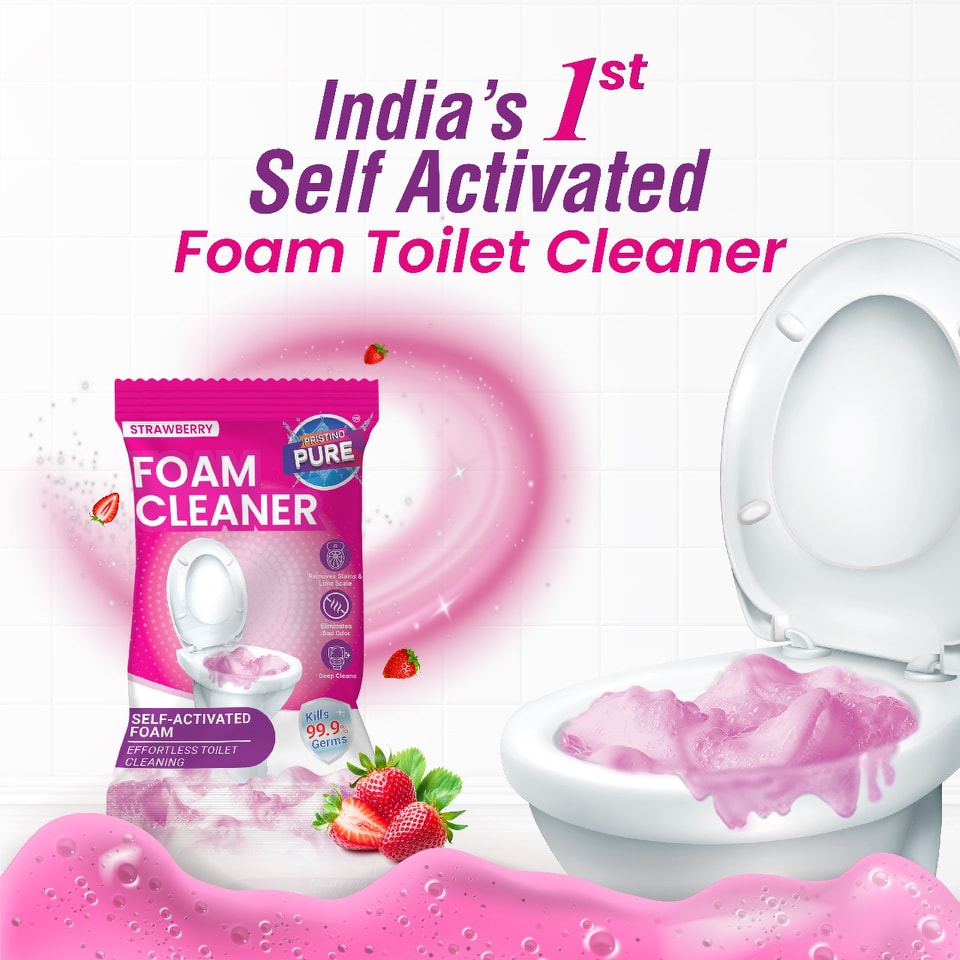 Pristino Pure Toilet Foam Cleaner — Pack of 16 (150g Each) - (Combo 4)