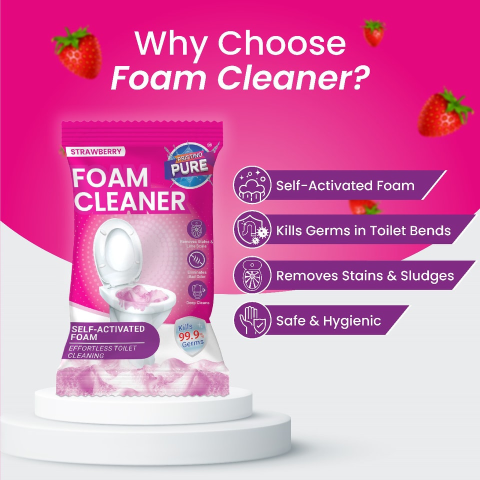 Pristino Pure Toilet Foam Cleaner — Pack of 16 (150g Each) - (Combo 4)